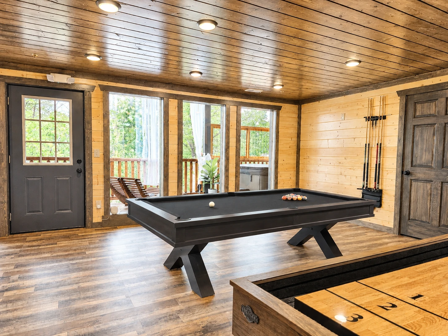 Game room with pool table