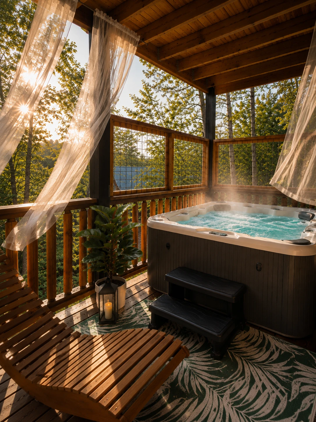 Private hot tub on the deck