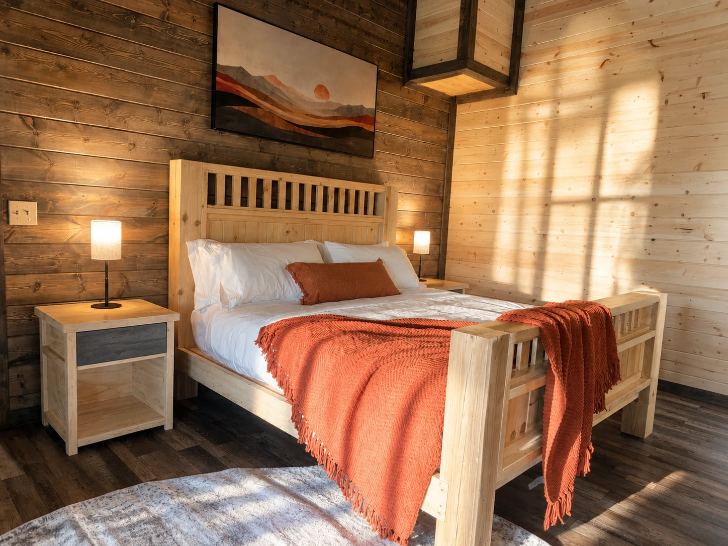 Second king suite with wood furnishings